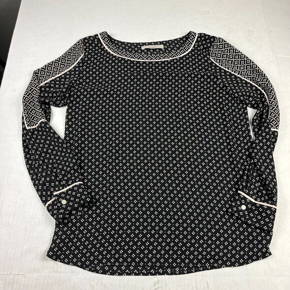 LOFT Blouse Printed Long Sleeve Work Office Dressy Top Lightweight Shirt MEDIUM - Picture 1 of 11